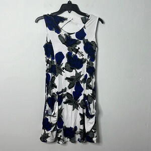 Anthropologie Bel Kazan Blue Lily Floral Sleeveless Dress